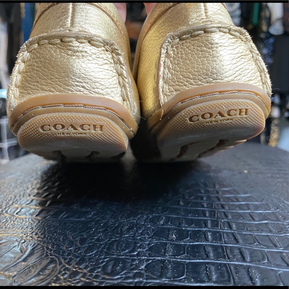 COACH Gold Mary Lock Up Loafers - Picture 10 of 10
